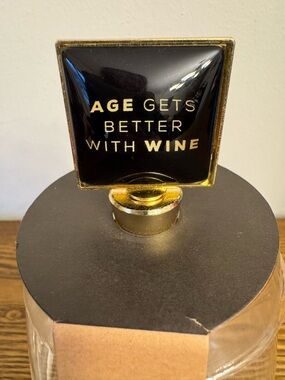 Be Our Guest Wine Glass & Stopper Set - Age Gets Better With Wine NWT
